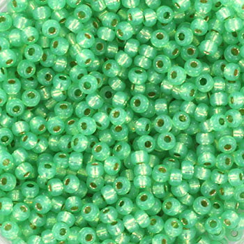 Miyuki rocailles 11/0- 4240 Duracoat silverlined dyed mint 10 gr.