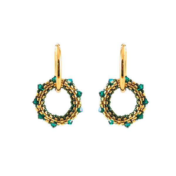 Set oorbellen Rebelle Goud/Emerald