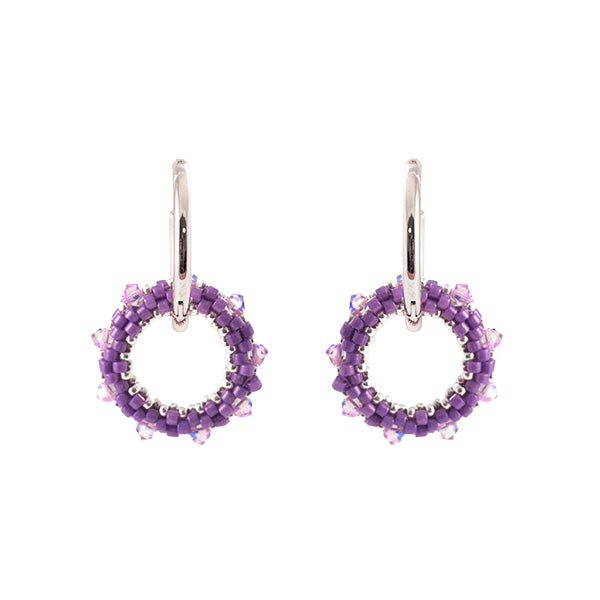 Set oorbellen Rebelle Mauve/ Lt amethyst Shimmer 2*/ Zilver