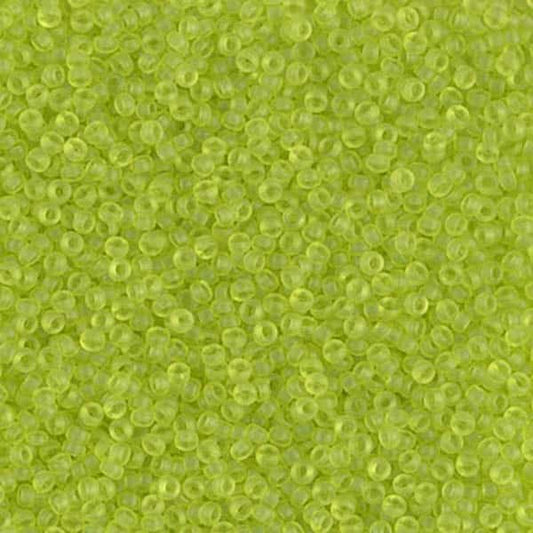 Miyuki rocailles 15/0- 143F  Light olivine transparant mat  5 gr.