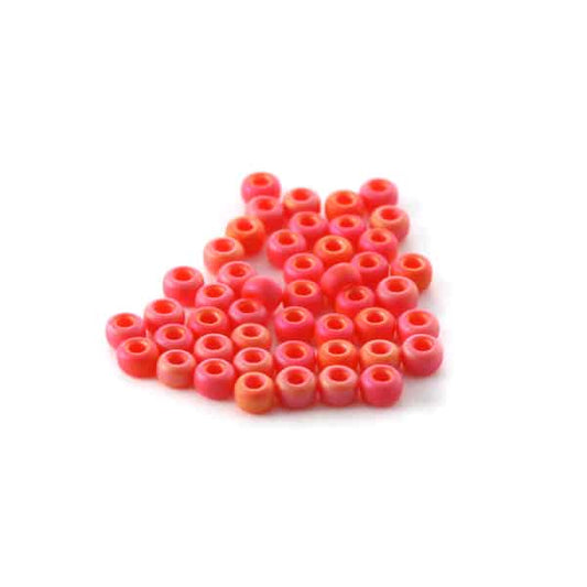 Miyuki rocailles 15/0-407FR  Opaque matte AB vermillion red  5 gr.