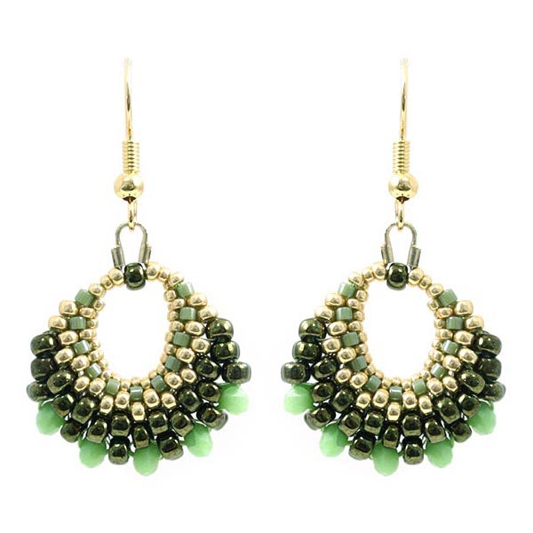 Oorbellen Bolsa  Groen/ kaki/ goud