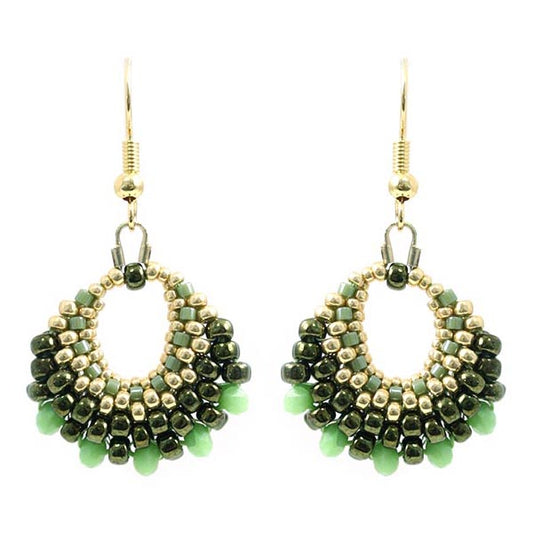 Oorbellen Bolsa  Groen/ kaki/ goud
