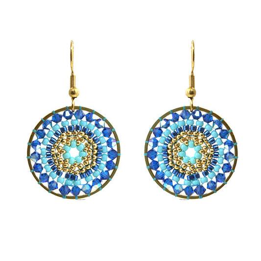 Oorbellen Mia (turquoise, goud)
