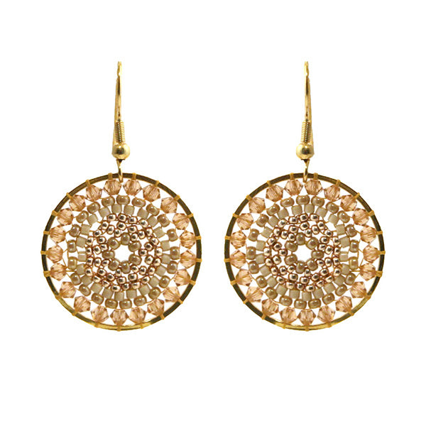 Oorbellen Mia ( beige, goud)