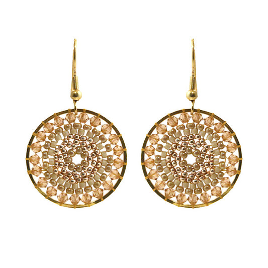 Oorbellen Mia ( beige, goud)