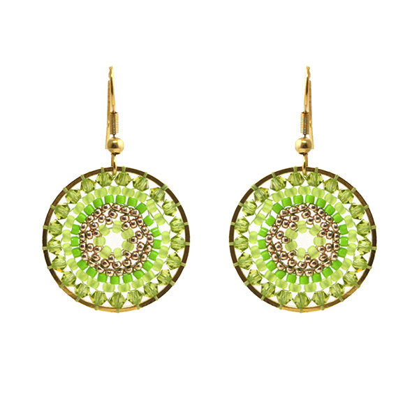 Oorbellen Mia ( felgroen, goud)