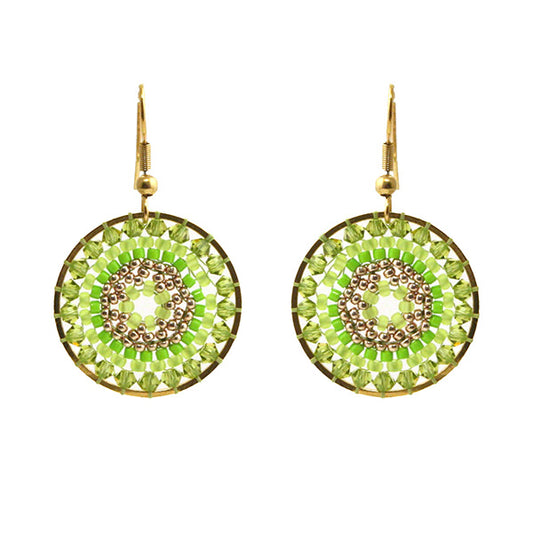 Oorbellen Mia ( felgroen, goud)