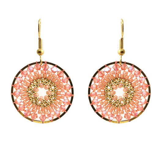 Oorbellen Mia (zalm,goud kleur)
