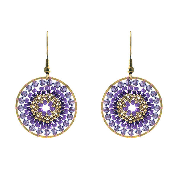 Oorbellen Mia ( mauve, goud)