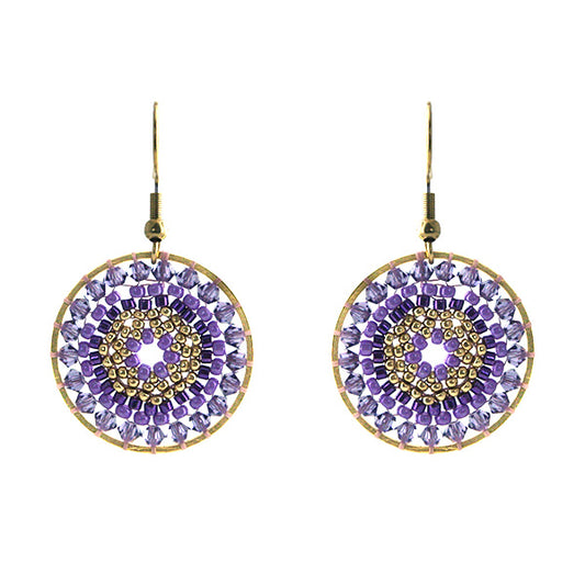 Oorbellen Mia ( mauve, goud)