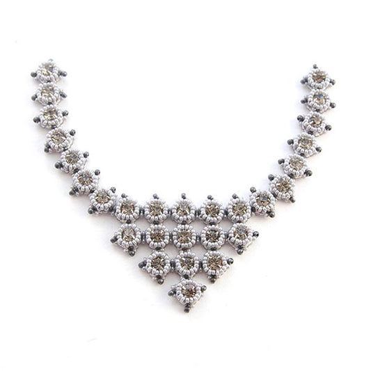 Set ketting Sakura  Black diamond/ grijs/ zilver