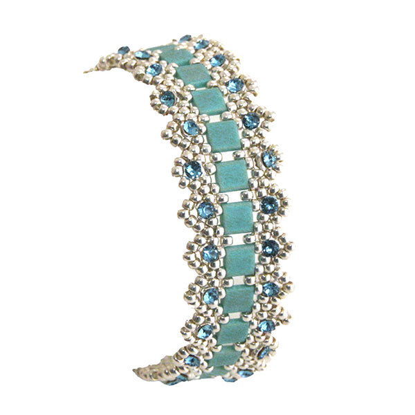 Armband Haruka  Turquoise - Silver - Ice blue