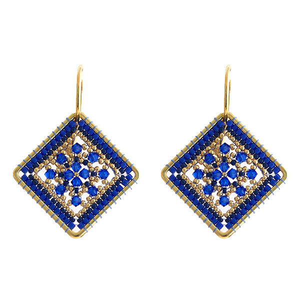 Oorbellen Hiromi  Majestic blue/ goud