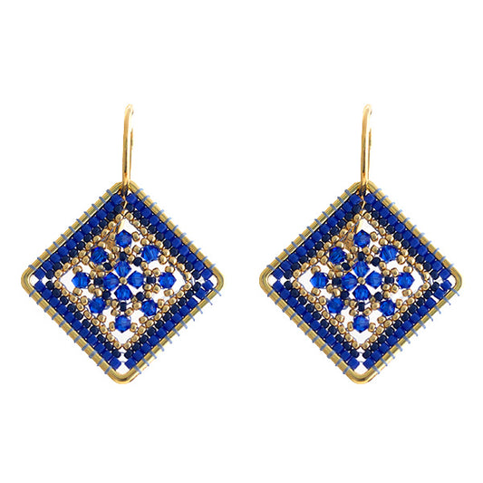 Oorbellen Hiromi  Majestic blue/ goud