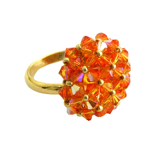 Ring Kibo  Fire opal AB  gold.