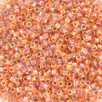 Miyuki delica DB-54 11/0  Dark peach lined crystal AB  5 gr.