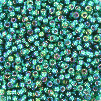 Miyuki rocailles 11/0- 1017  Silverlined ab emerald  10 gr.