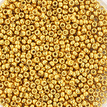 Miyuki rocailles 15/0- 4202  Duracoat galvanized gold  5 gr.