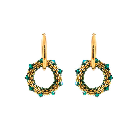 Set oorbellen Rebelle  Goud/Emerald