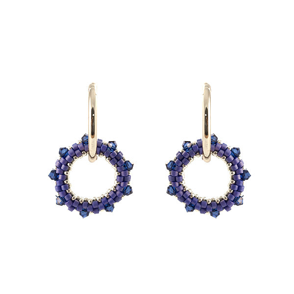 Set oorbellen Rebelle Blue Cobalt/ Dark sapphire/ Zilver