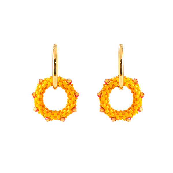 Set oorbellen Rebelle Orange/ Astral pink/ Goud