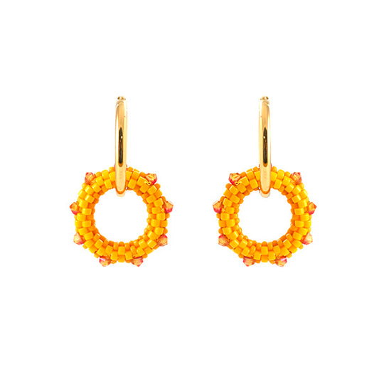 Set oorbellen Rebelle Orange/ Astral pink/ Goud